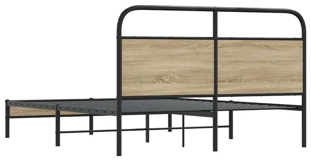 vidaXL ágykeret matrac nélkül 160x200 cm füstölt tölgy fűrészelt fa