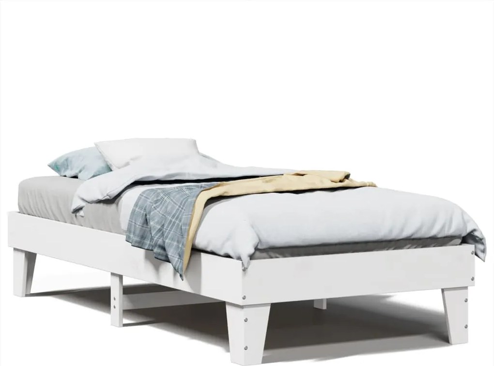 vidaXL fehér tömör fenyőfa ágy matrac nélkül 100 x 200 cm