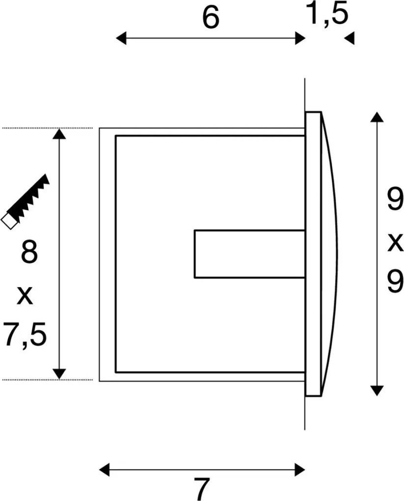 SLV 233601 DOWNUNDER Kültéri Falba Építhető Lámpa Fehér LED IP55