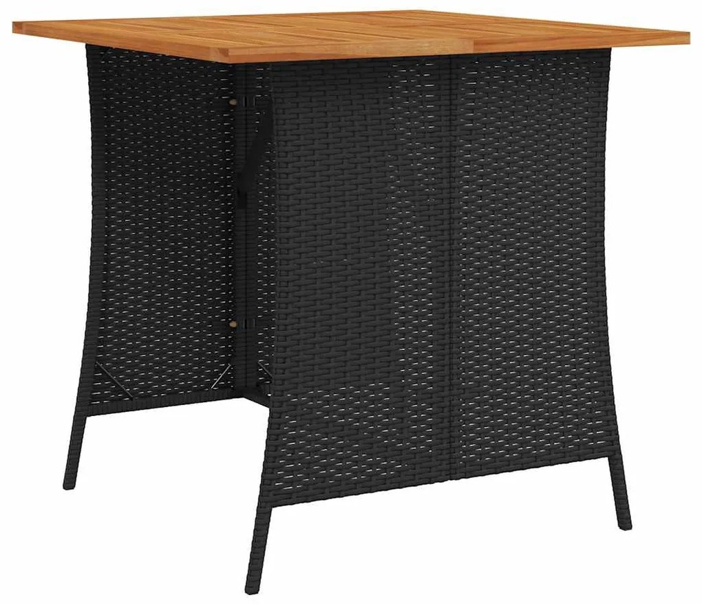 6 részes fekete polyrattan kerti ülőgarnitúra párnával L-alakú