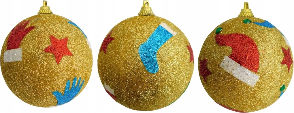 Arany csillámos gömb szett 3 db-os