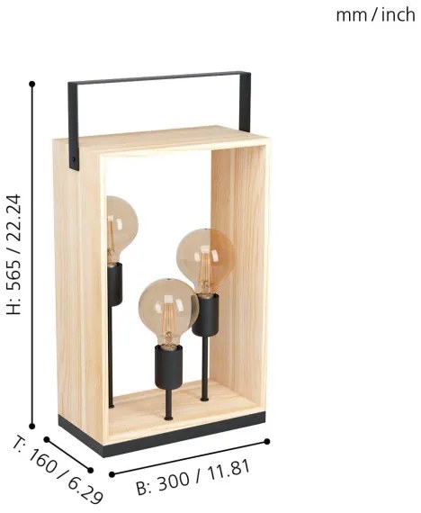 Eglo 43416 - Asztali lámpa FAMBOROUGH 3xE27/40W/230V