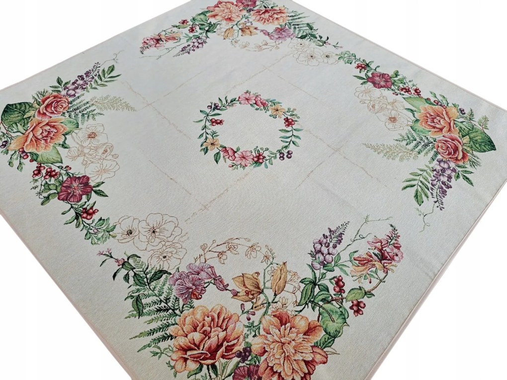 Abrosz 100x100 cm dekoratív virágos gobelin virágmintás Válogatás
