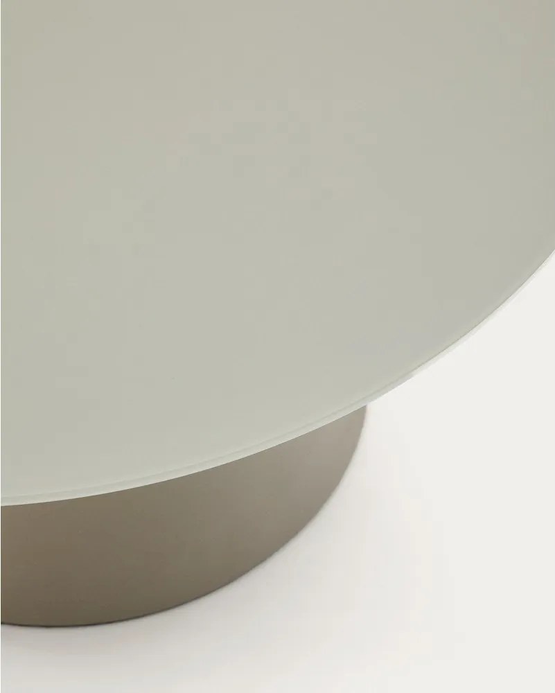 Világosszürke kerek dohányzóasztal üveg asztallappal ø 80 cm Wilshire – Kave Home