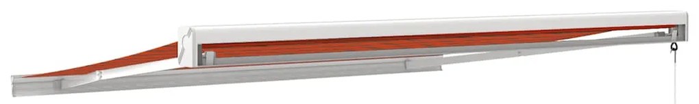 narancs-barna szövet és alumínium behúzható napellenző 3,5x2,5m