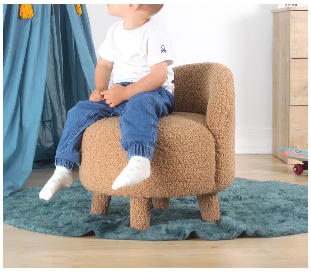 Barna buklé gyerek fotel Moouv – Artie