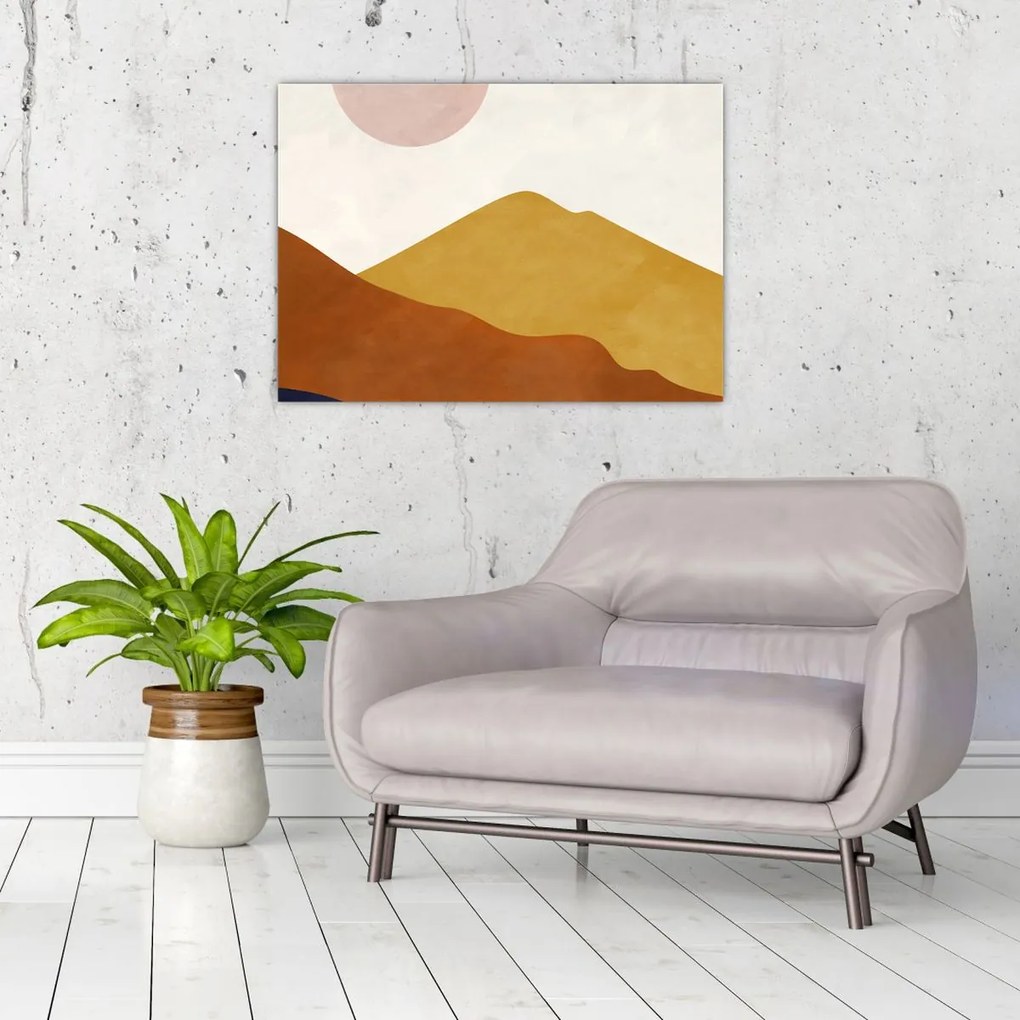 Üveg kép - Akvarell hegyek N⁰1 (70x50 cm)