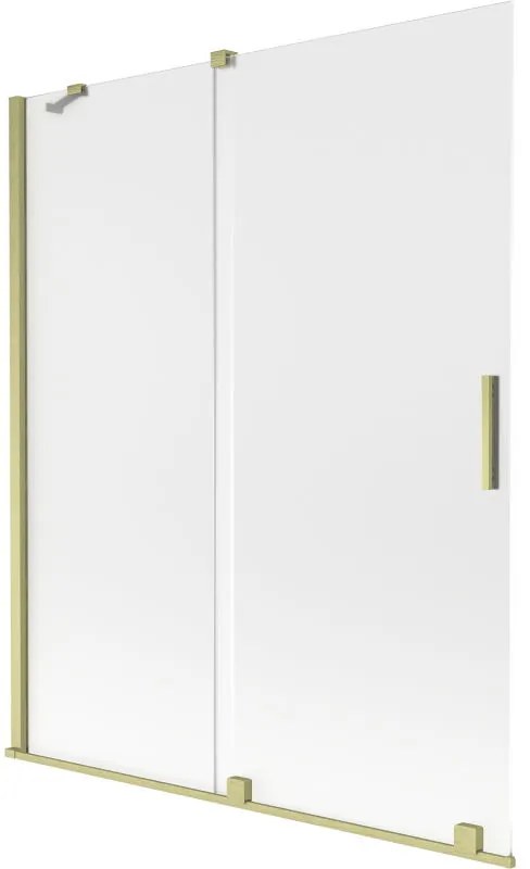 Mexen Velar, 2 szárnyas eltolható kádparaván 140 x 150 cm, 8 mm matt üveg, arany matt, 896-140-000-31-55