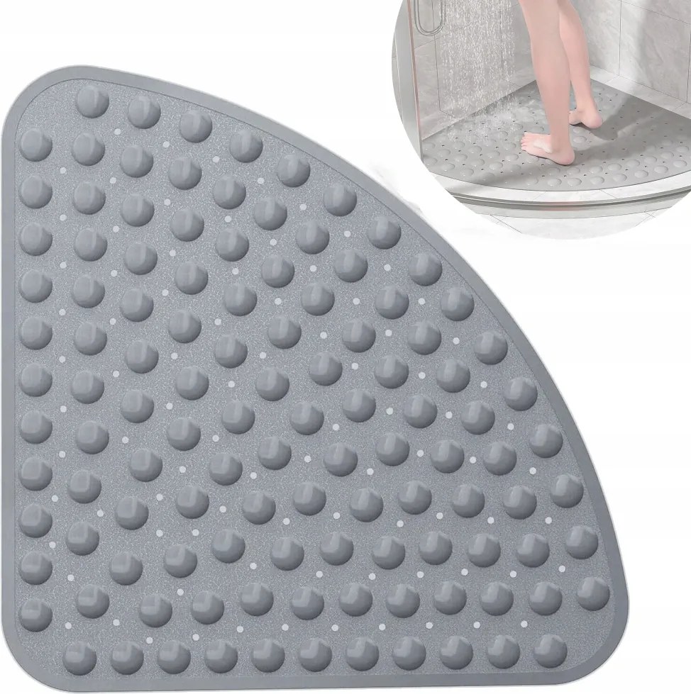 Csúszásgátló Szőnyeg 54x54 Sarok Zuhanykabinhoz Szürke Új
