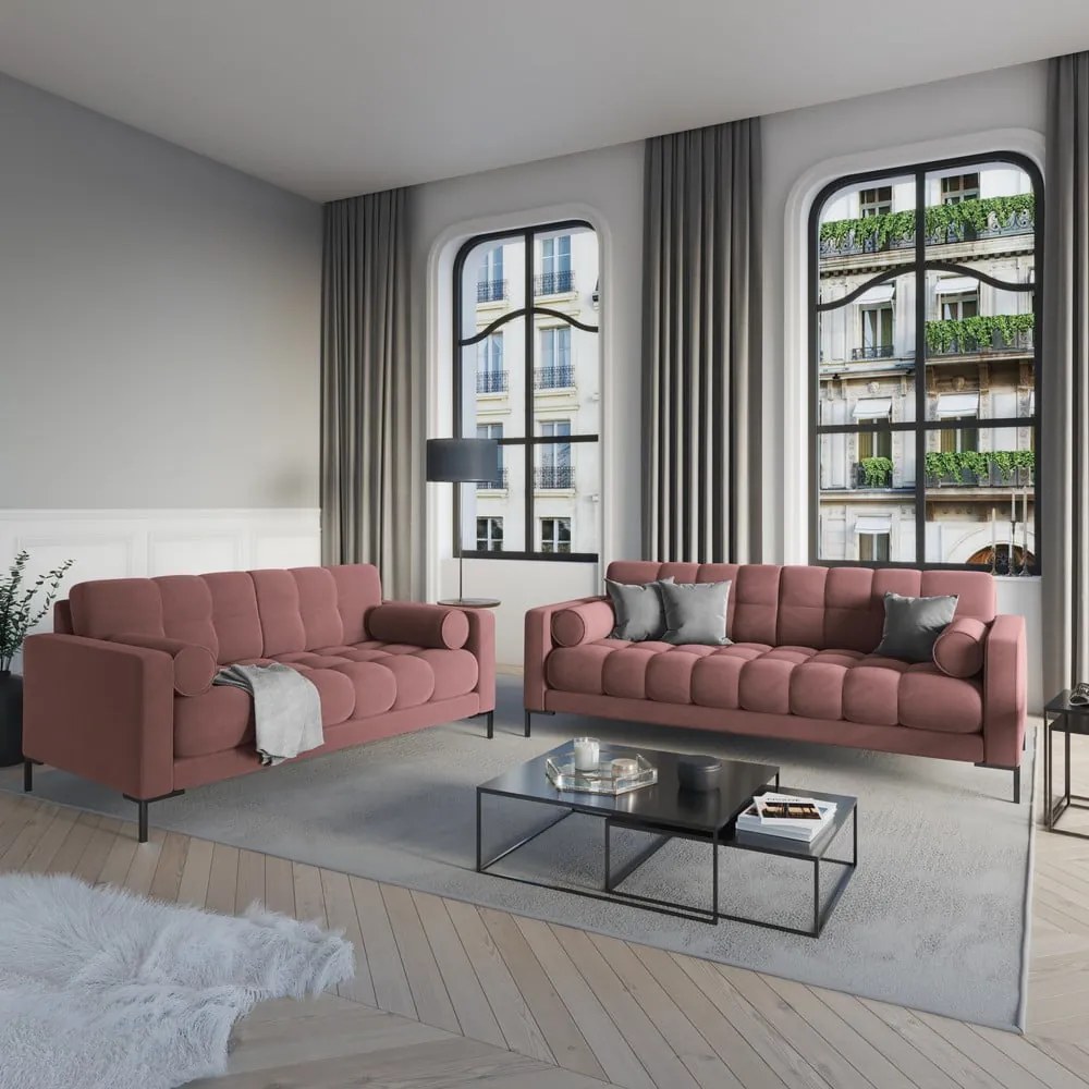 Bali rózsaszín bársony kanapé - Cosmopolitan Design