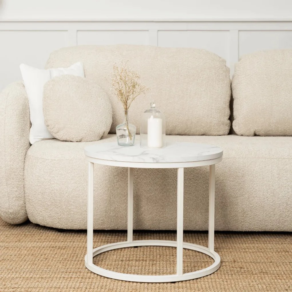 Asztal fehér márvány színben AGNES