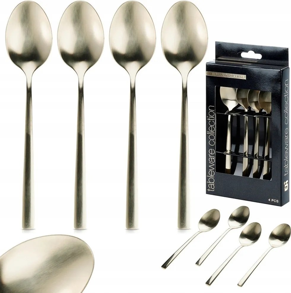 4x Teáskanál Arany kávé desszert kis kanál szett