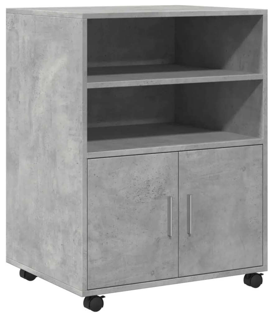 betonszürke szerelt fa kerekes szekrény 60 x 48 x 81 cm