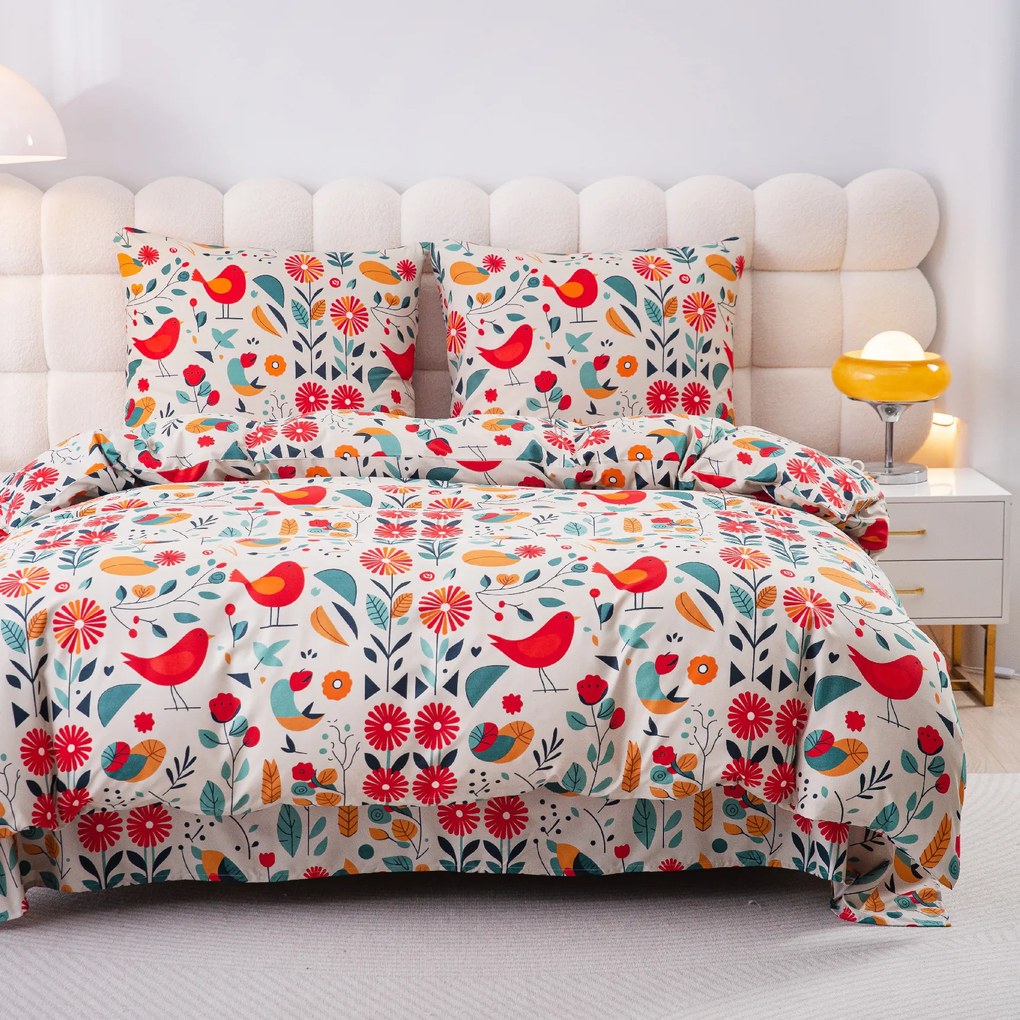 RETRO BIRD színes mikroszálas ágyneműhuzat Ágyneműhuzat mérete: 70 x 90 cm | 140 x 220 cm