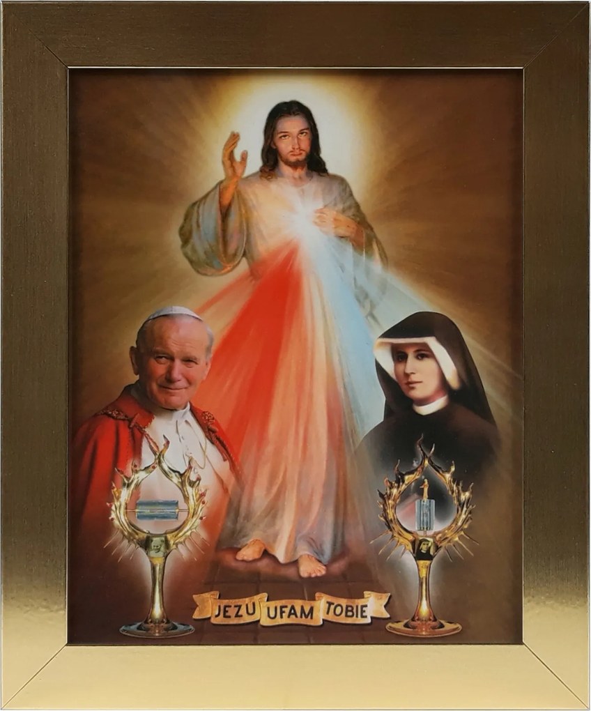 Vászonkép 30x25 Jézus Bízom Benned Arany Keret