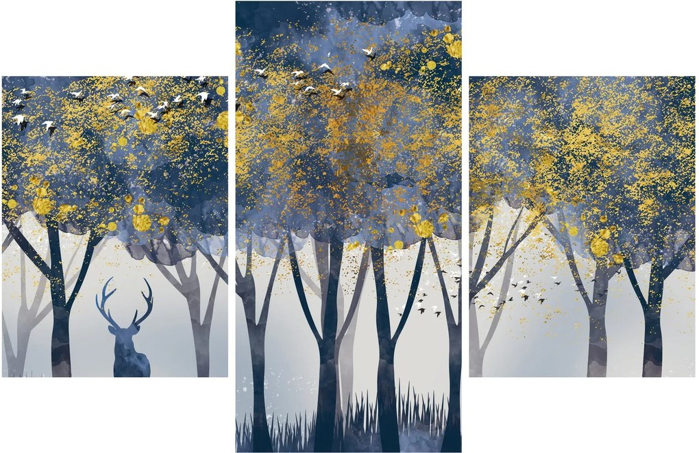 Kép egy szarvasról az erdőben (90x60 cm)