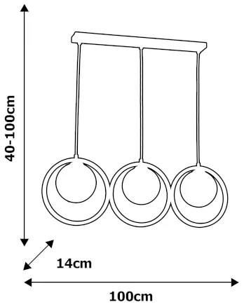Csillár zsinóron BOSTON 3xE14/40W/230V