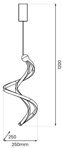 LED Csillár zsinóron COLIA LED/19W/230V fekete/arany