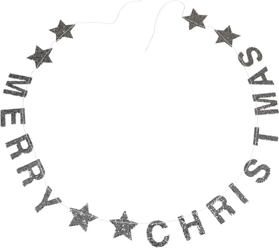Silver Stars karácsonyi girland felirattal - Rex London