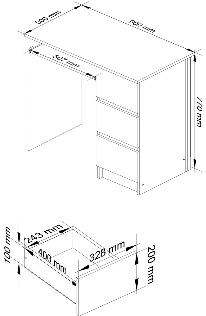 PC asztal Benicio (wenge + fehér) (J). Akció -13%. 1069030
