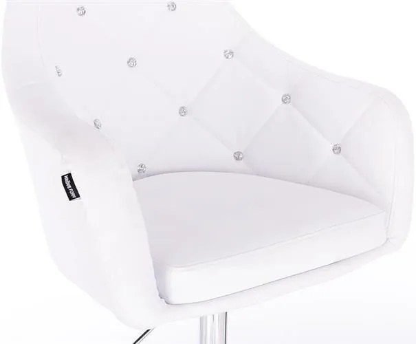 HC830K Fehér modern műbőr szék krómozott lábbal