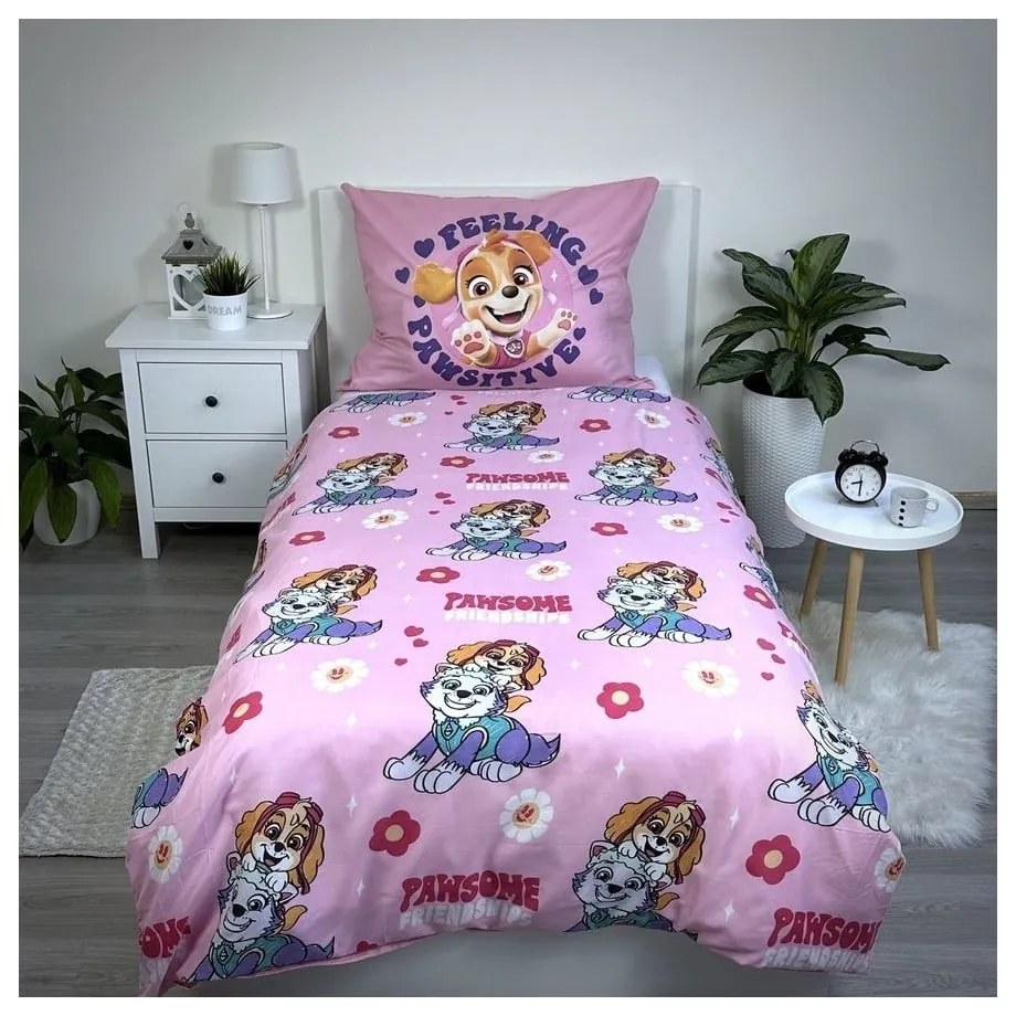 Egyszemélyes mikroszálas gyerek ágyneműhuzat 140x200 cm Paw Patrol – Jerry Fabrics