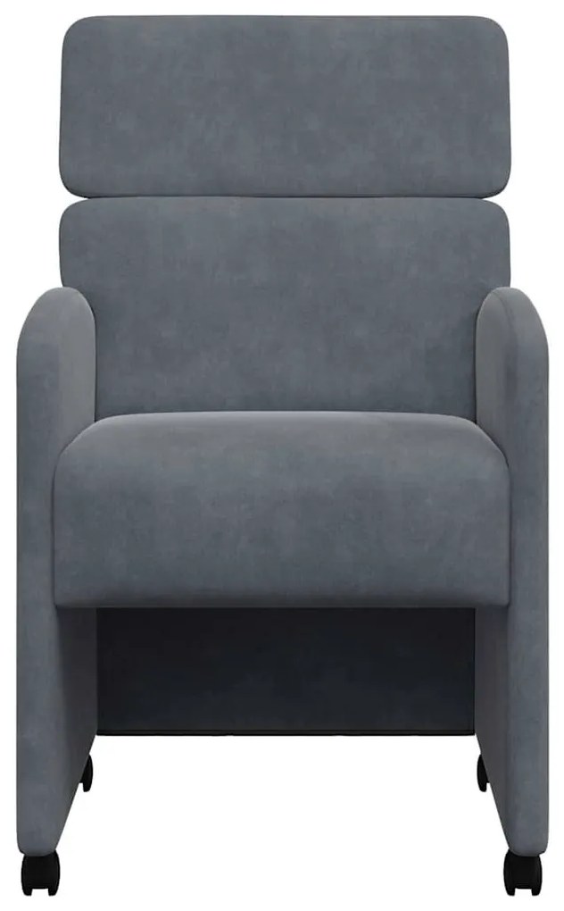 Kerekes Étkező Székek 2 pcs Sötétszürke 58 x 65 x 98 cm Bársony