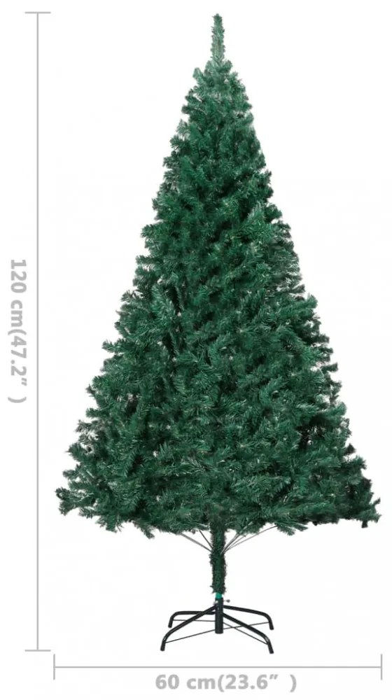 zöld PVC műkarácsonyfa vastag ágakkal 120 cm