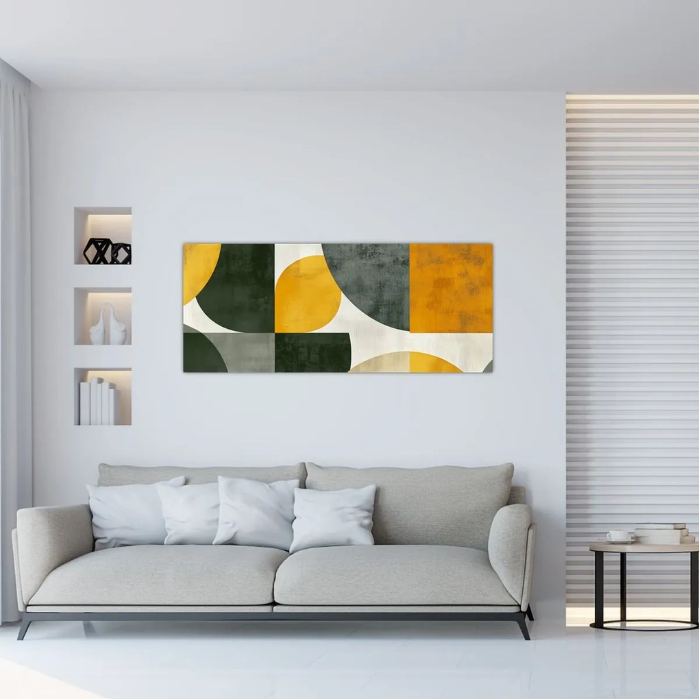 Kép - Olívazöld absztrakció (120x50 cm)