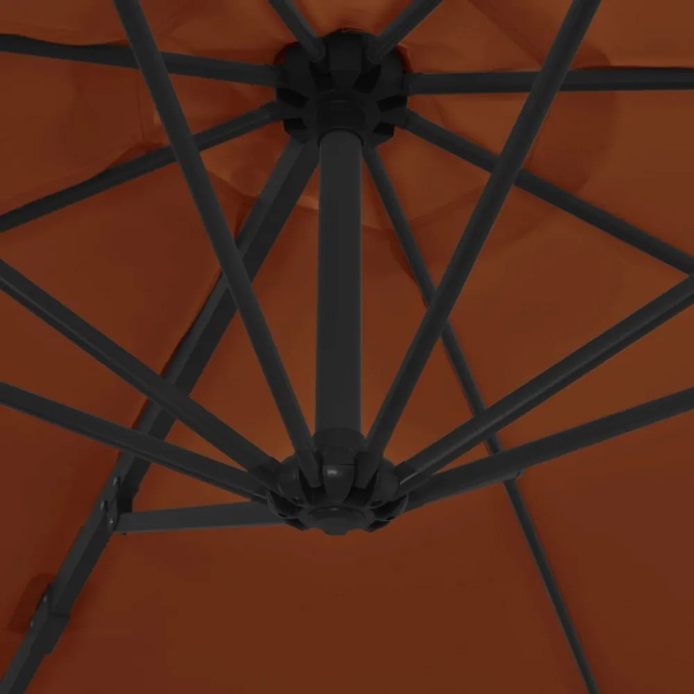 terrakotta konzolos napernyő acélrúddal 300 cm