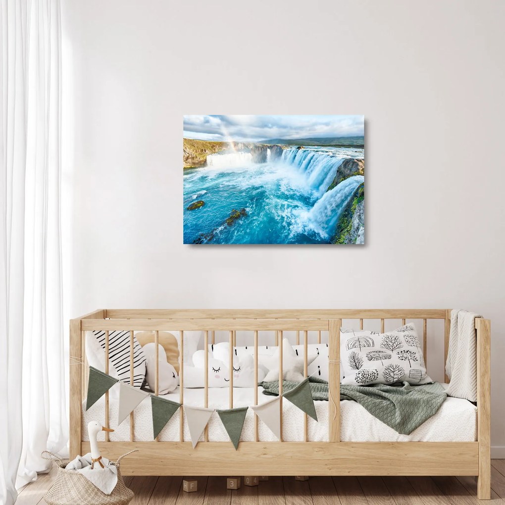 Üveg kép - Godafoss vízesés (70x50 cm)