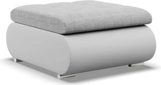 Tokio puff, fonott + műbőr, szürke - fehér