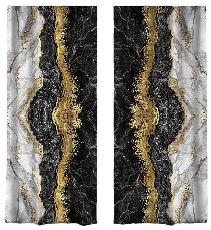 Fekete-aranyszínű függöny szett 2 db-os 140x260 cm – Mila Home