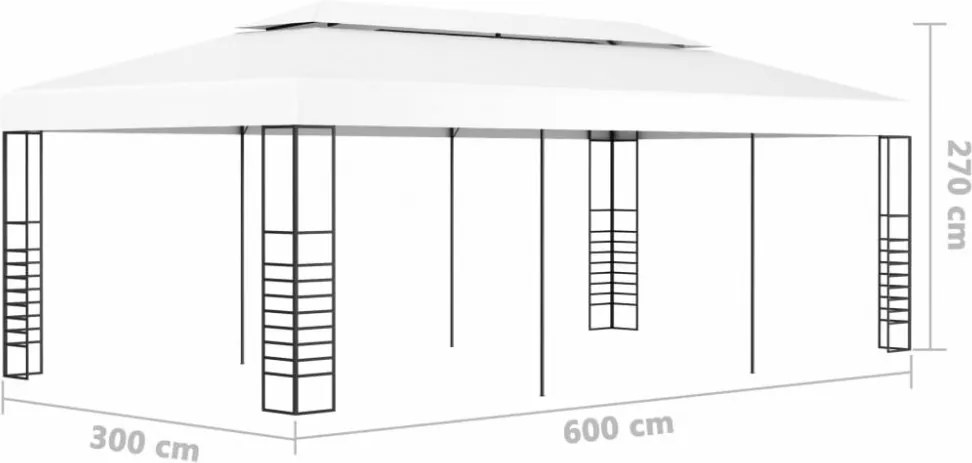 fehér pavilon 6 x 3 m