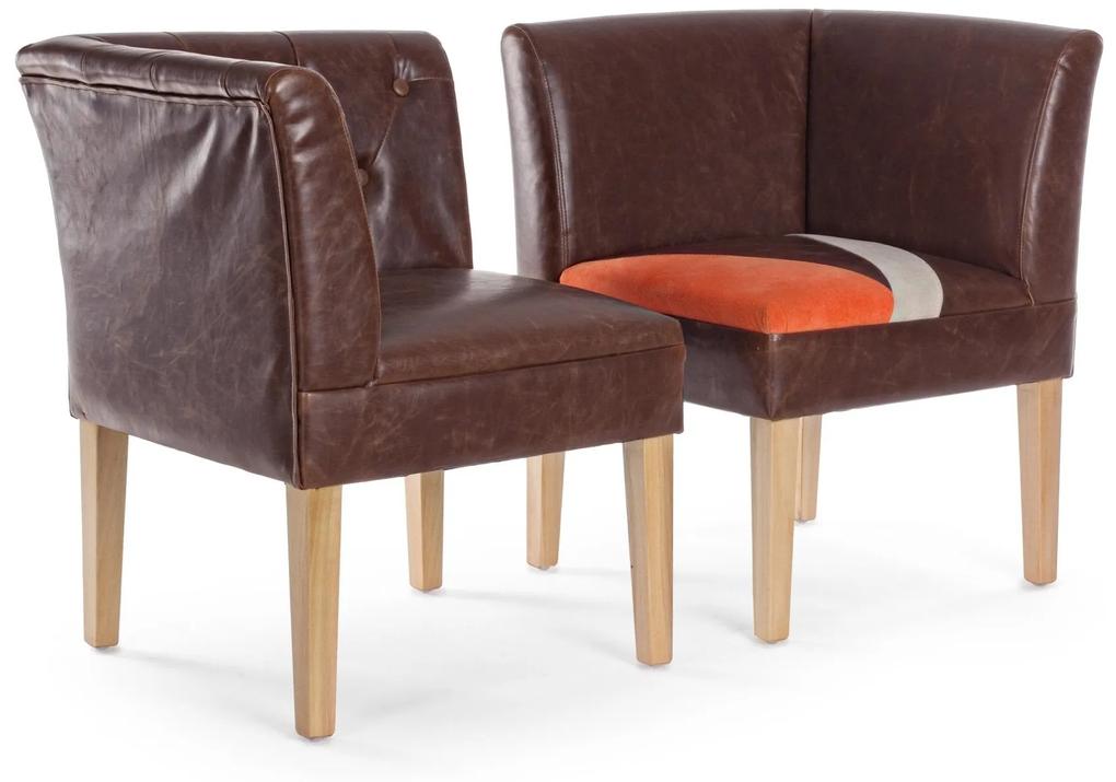 DETROIT 2 részes barna összetolható fotel