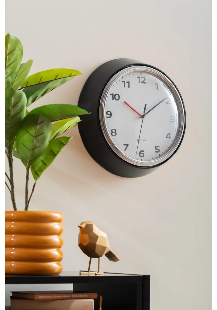 Karlsson 6006BK design falióra fekete, átmérő 34 cm