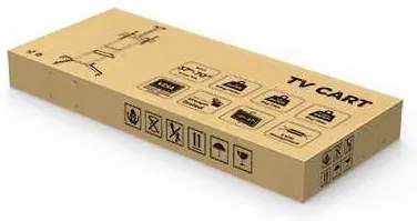 Brateck T1040T gurulós TV állvány polcokkal, fekete