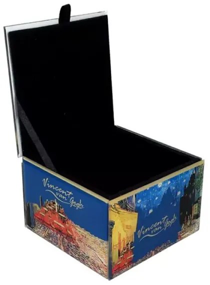 Van Gogh Kávéház éjjel üveg ékszertartó doboz - 10x7x10 cm