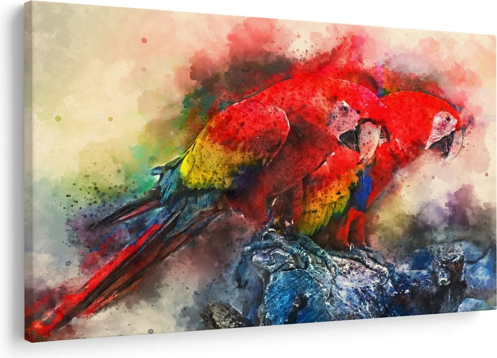 Vörös ara papagájok képe (90x60 cm)