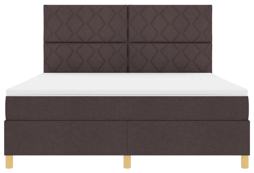 Box Spring ágy matraccal Sötétbarna Super King Szövet
