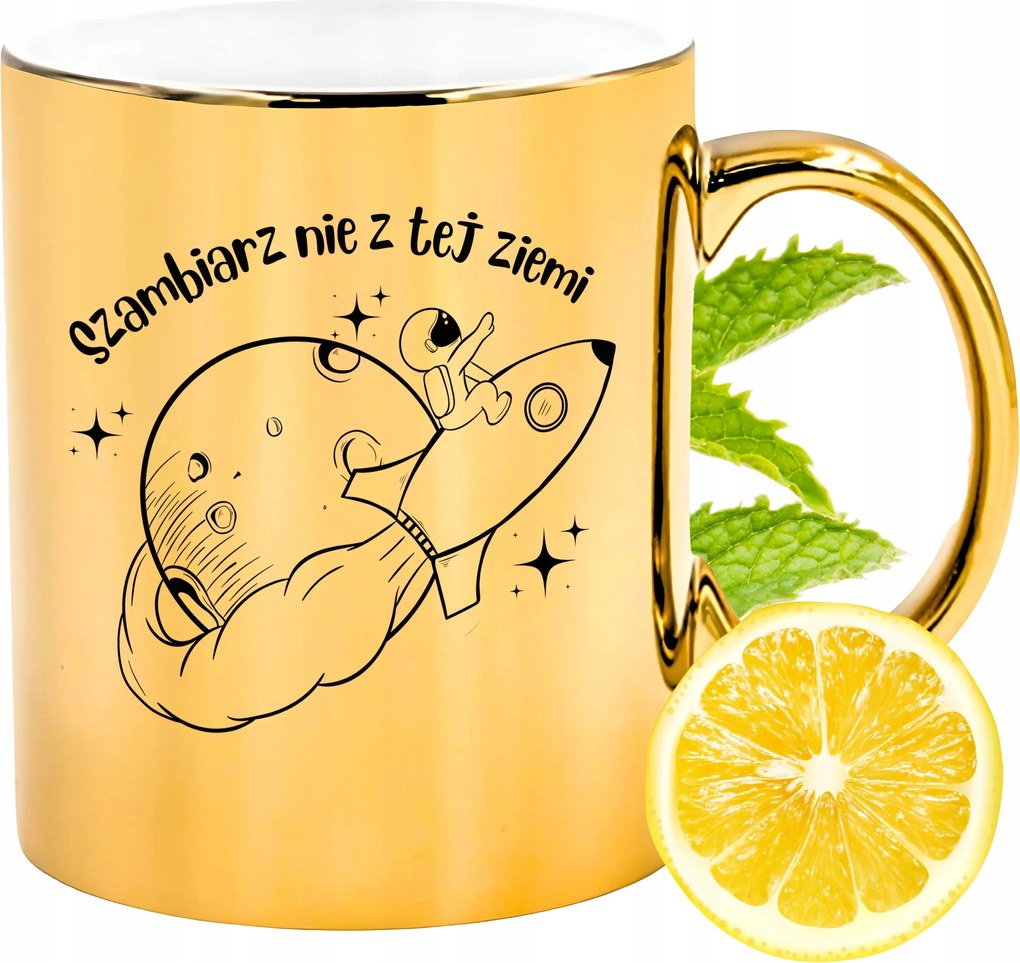 Arany csillogó bögre a sámánnak Ajándék fényképes nyomtatással