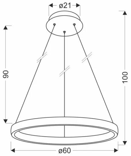LED Csillár zsinóron HASHIM LED/34W/230V átm. 60 cm réz