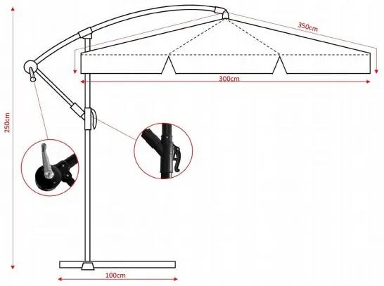 Kerti napernyő 350cm BEIGE Trabem