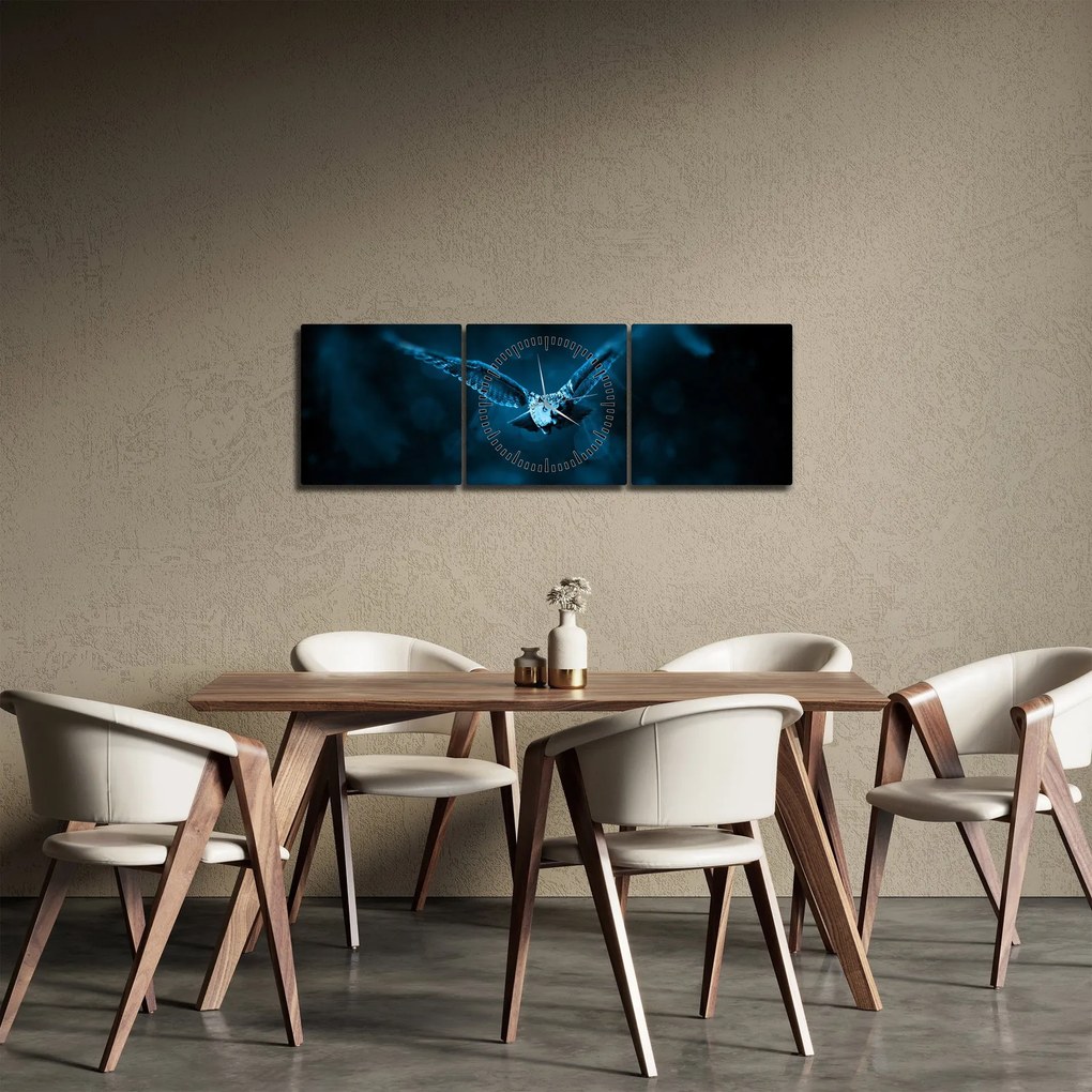 Egy repülő bagoly képe (órával) (90x30 cm)