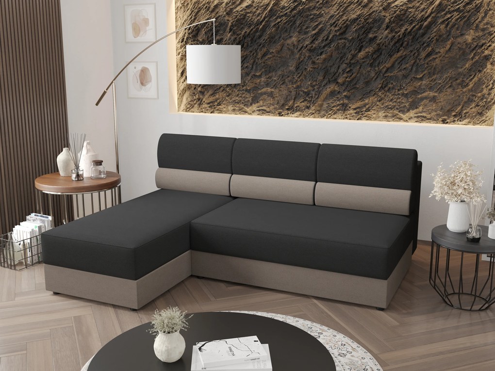 Sarok ülőgarnitúra Radiant L1 (fekete + szürke) (B). 1062196