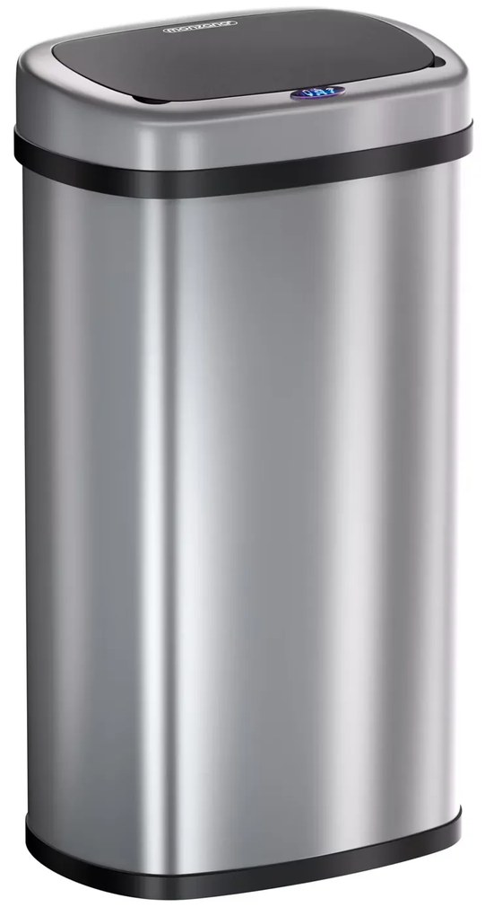 Deuba Érintésmentes, szögletes szemetes USB-vel 58 l - ezüst