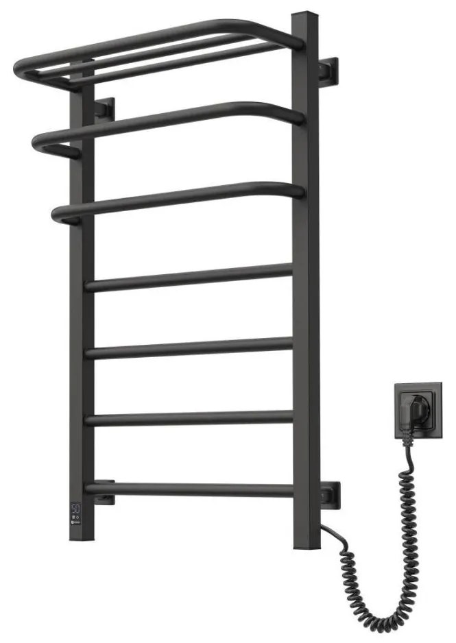 Fürdőszobai elektromos radiátor termosztáttal FORTIS 350W/230V 80,6 cm IP44 fekete jobb