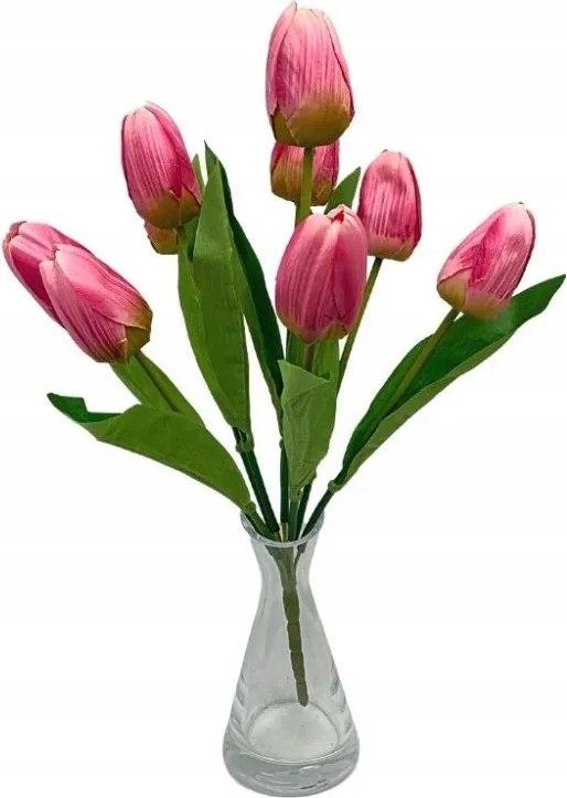 Tulipán csokor mű tulipán 40 cm rózsaszín