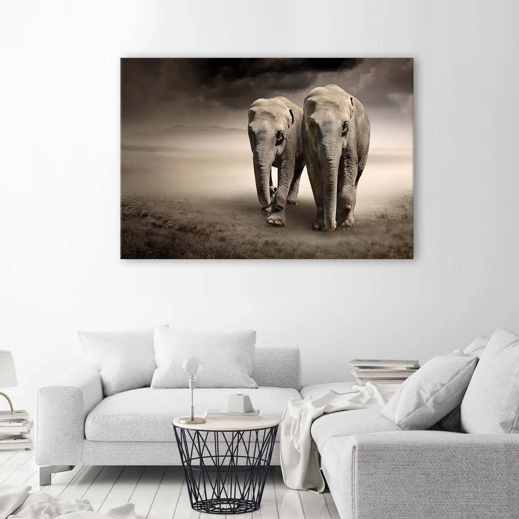 Gario Vászonkép Elefántok a sivatagban Méret: 120 x 80 cm