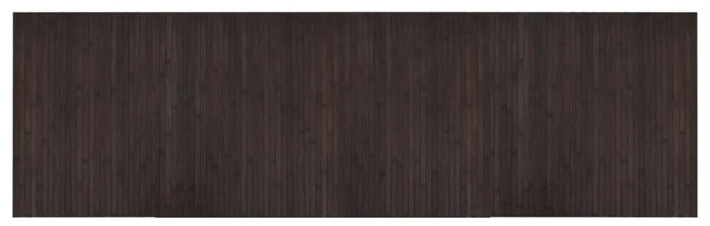 négyszögletű sötétbarna bambusz szőnyeg 60 x 200 cm